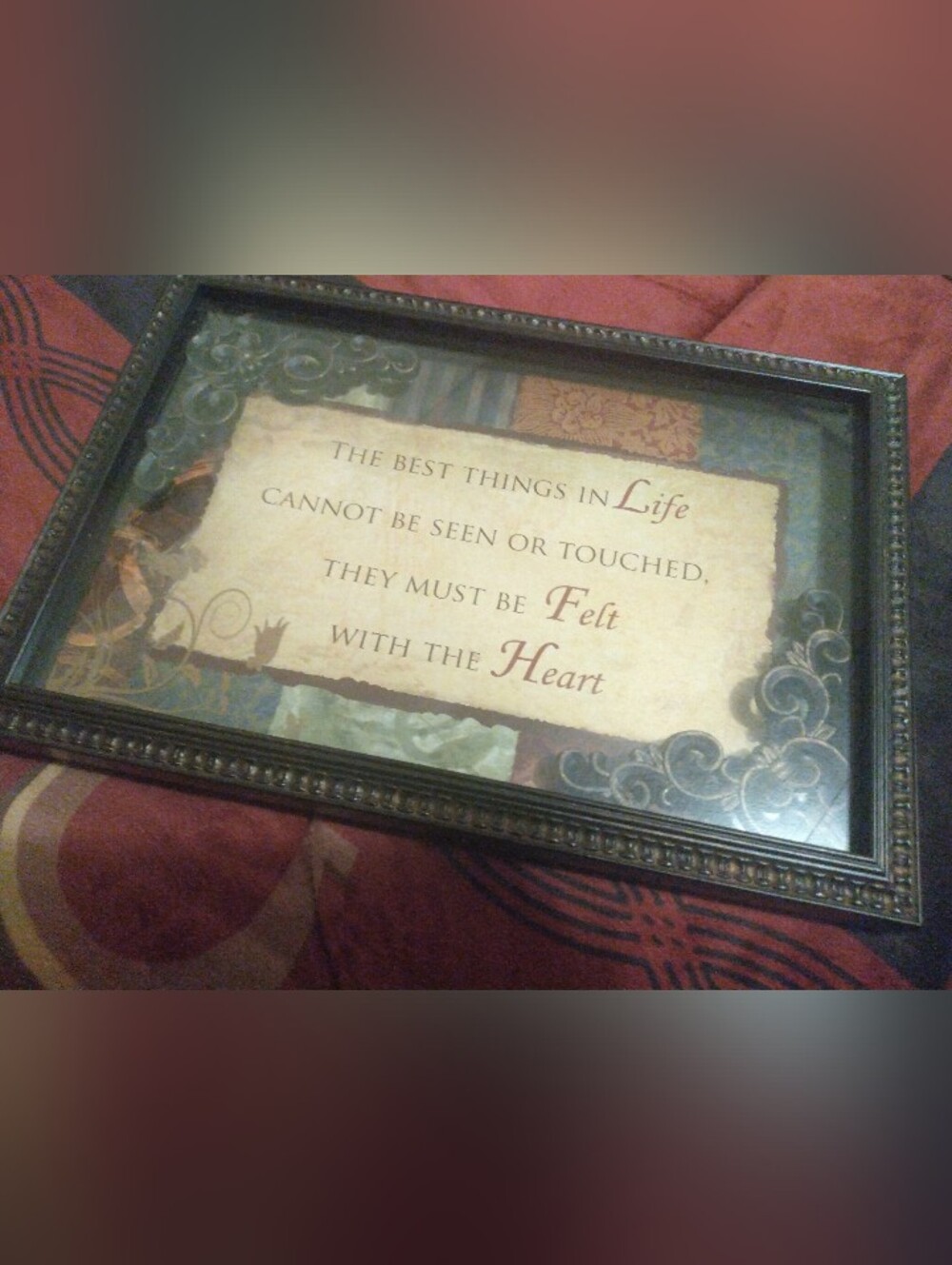 Framed Inspirational Wall Art - Brown/Black Decorative Quote